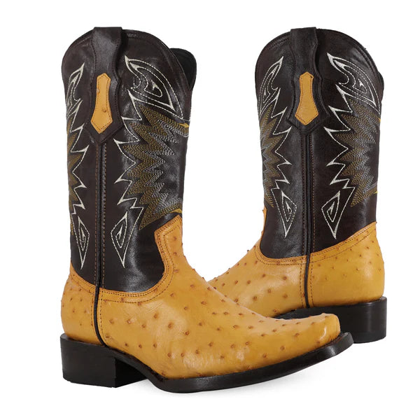 Bota Vaquera Dubai Avestruz Mantequilla