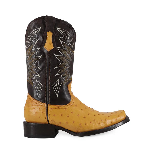 Bota Vaquera Dubai Avestruz Mantequilla