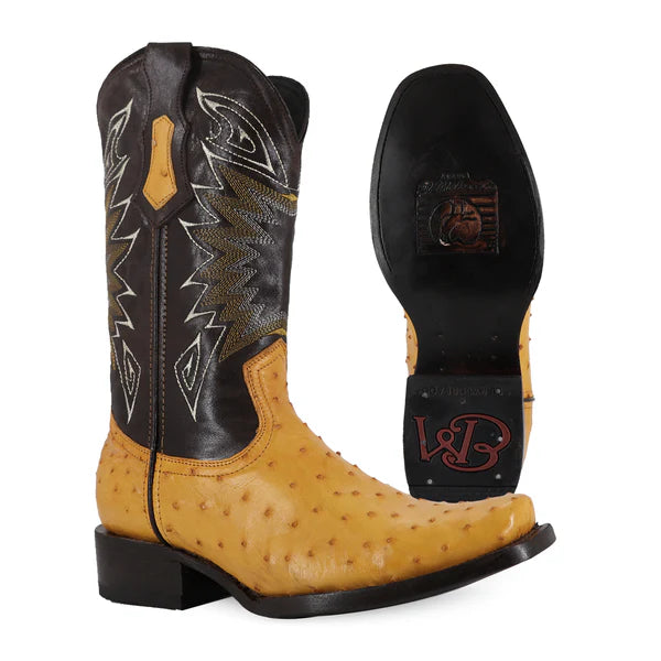 Bota Vaquera Dubai Avestruz Mantequilla