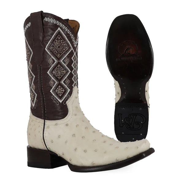 Bota Vaquera Dubai Avestruz Hueso