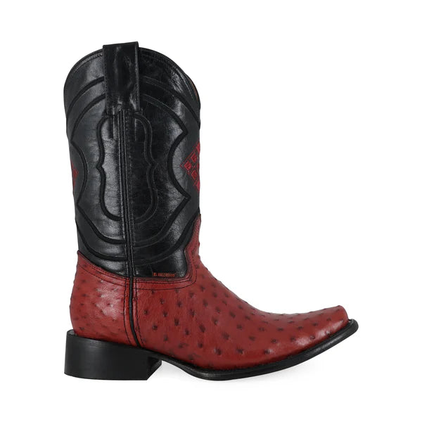 Bota Vaquera Dubai Avestruz Rojo