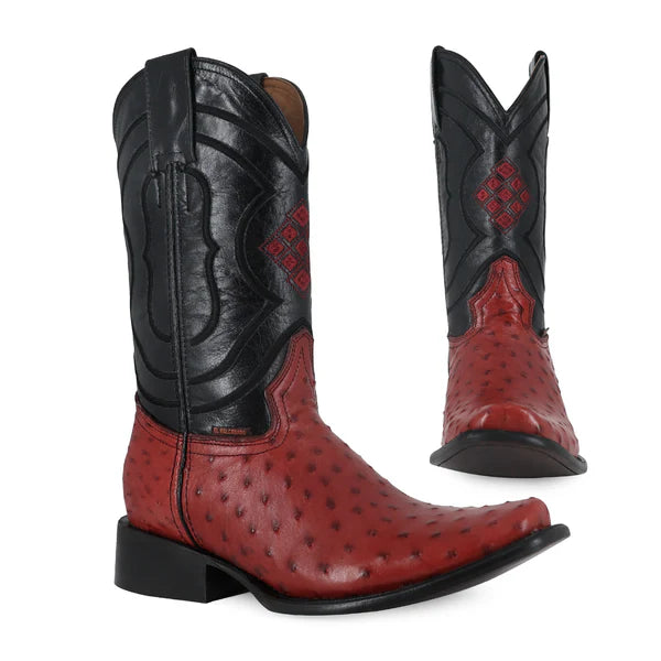 Bota Vaquera Dubai Avestruz Rojo
