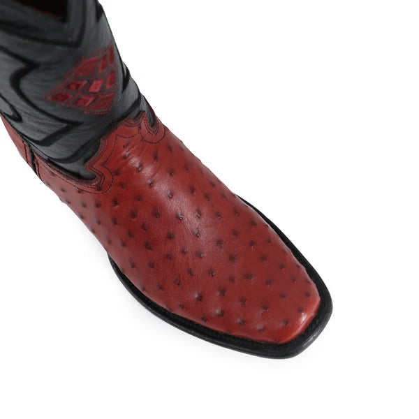 Bota Vaquera Dubai Avestruz Rojo