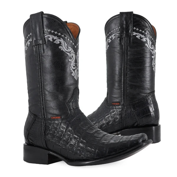 Bota Vaquera Dubai Cocodrilo Cola Belly Negro