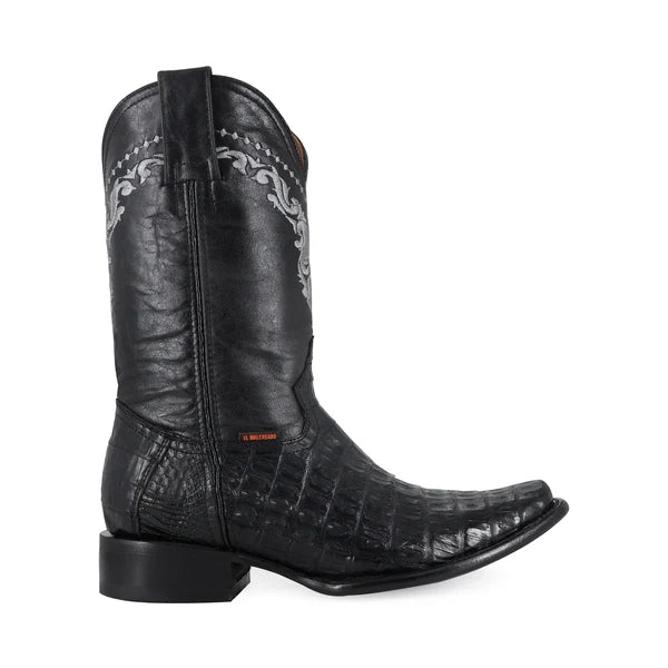 Bota Vaquera Dubai Cocodrilo Cola Belly Negro
