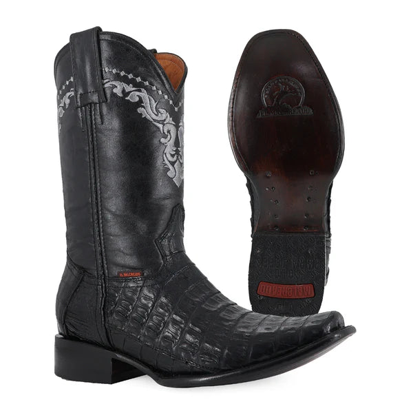 Bota Vaquera Dubai Cocodrilo Cola Belly Negro