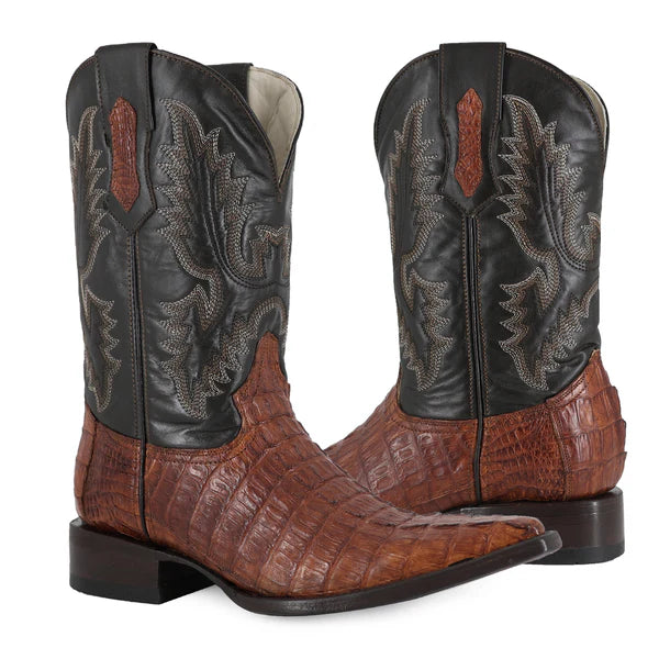 Bota Vaquera Chihuahua Cocodrilo Cola Coñac