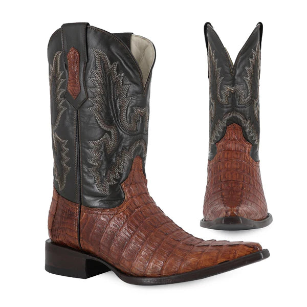 Bota Vaquera Chihuahua Cocodrilo Cola Coñac