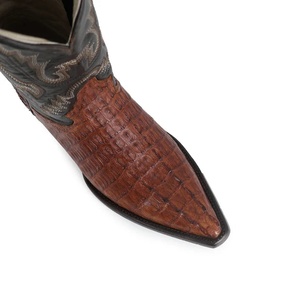 Bota Vaquera Chihuahua Cocodrilo Cola Coñac