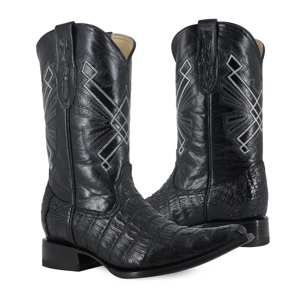 Bota Vaquera Chihuahua Cocodrilo Cola Negro
