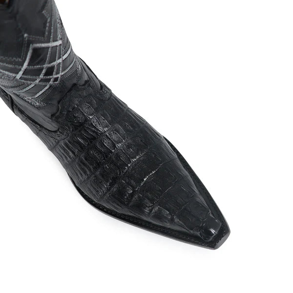 Bota Vaquera Chihuahua Cocodrilo Cola Negro