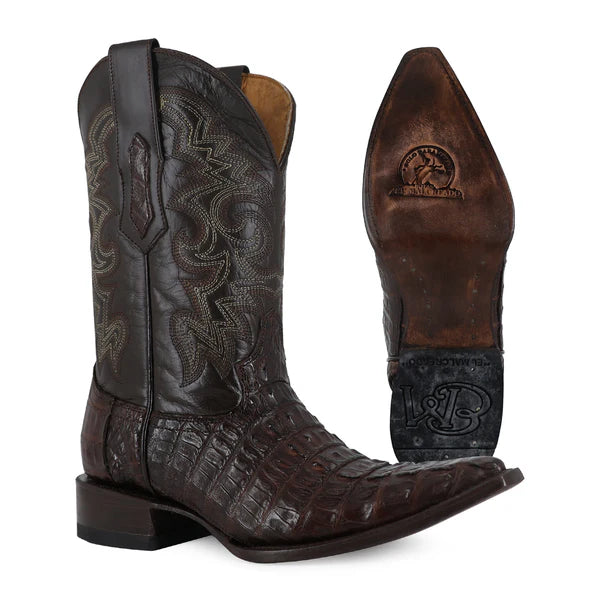 Bota Vaquera Chihuahua Cocodrilo Cola Cafe