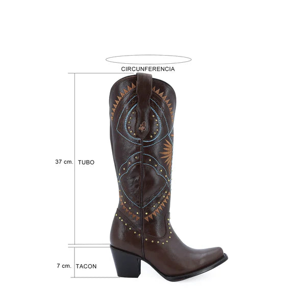 Bota vaquera para dama de piel modelo Cheyenne
